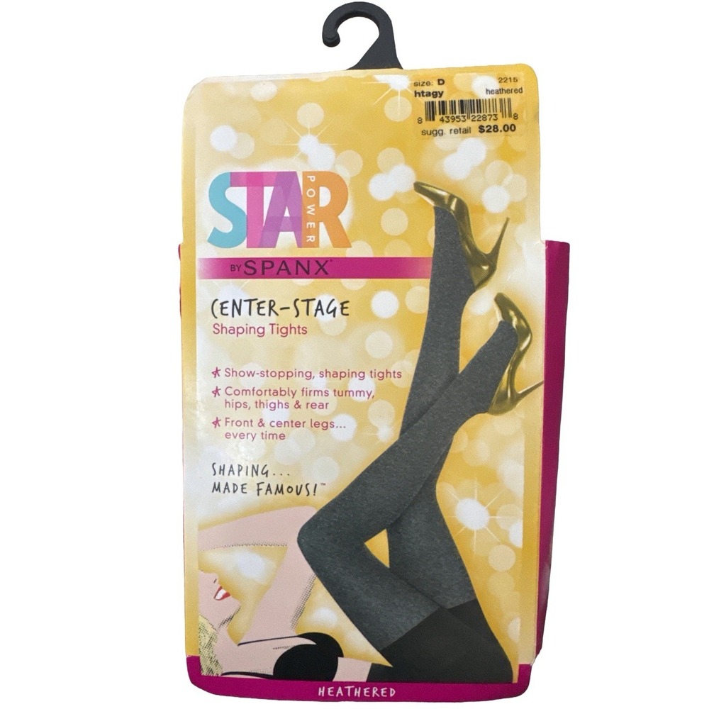 SPANX‎ Star Power Center Stage Shaping Tights Heathered Gray Size D Large NWT